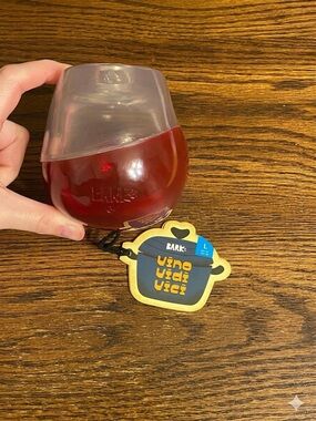 Bark Vino Vidi Vici Dog Toy Red & Clear Large